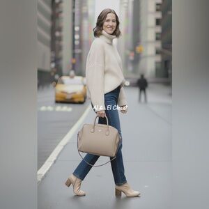 Korks Destiny Vegan Ankle Boots Cream Block Heel Zip | Women’s US 9 | NWB